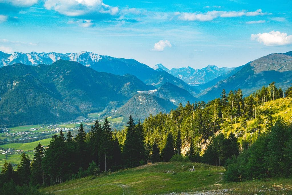 Beautiful view of Austrian mountains. Read about how to visit Austria on a budget with cost cutting tips for reducing your travel budget in Austria.