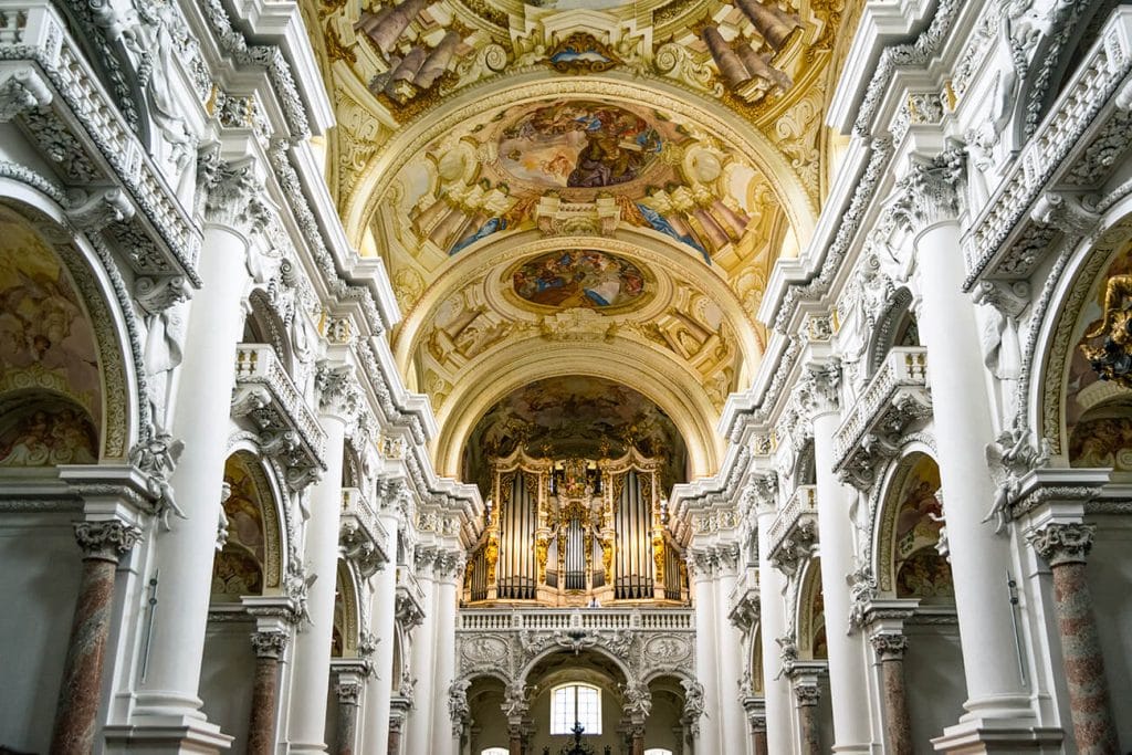 The stunning Brucker organ at the Stift St. Florian (St. Florian Monastery)