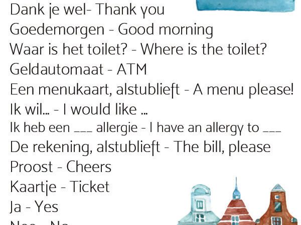 Useful Dutch phrases for travelers to Amsterdam as well as Holland written by a resident of the Netherlands that you'll definitely want to use! #holland #amsterdam #netherlands #travel #languages