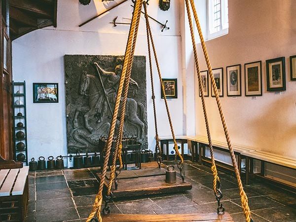The scales used for weighing witches within the Heksenwaag (Witch Weighing House), a museum about witchcraft in the Netherlands