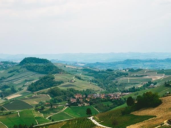 Beautiful landscape with vineyards surrounding Barolo, Italy seen during a self-guided wine tasting in Piedmont!