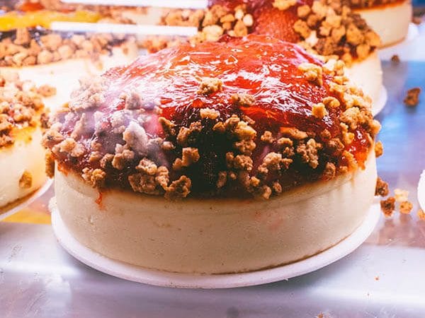 Strawberry Cheesecake at Junior's Restaurant & Cheesecake in Brooklyn, a famous restaurant in New York City!