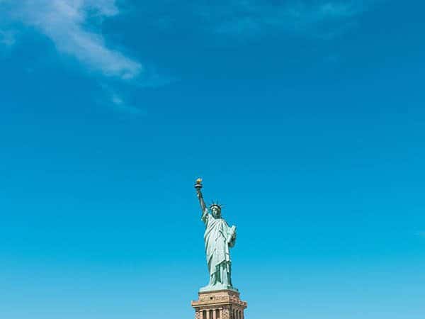 Statue of Liberty seen from the official ferry to Liberty Island