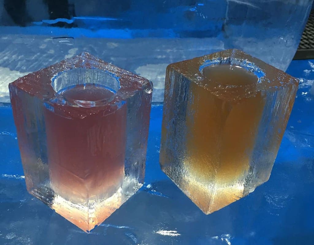 Frozen Drinks in Ice Glasses